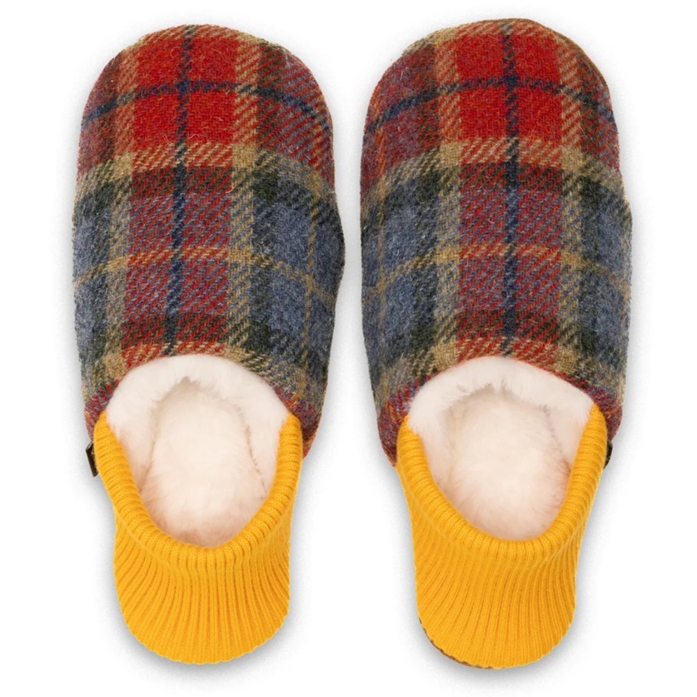 Topdrawer Kolo Finn Tweed House Shoes - Fur-Lined